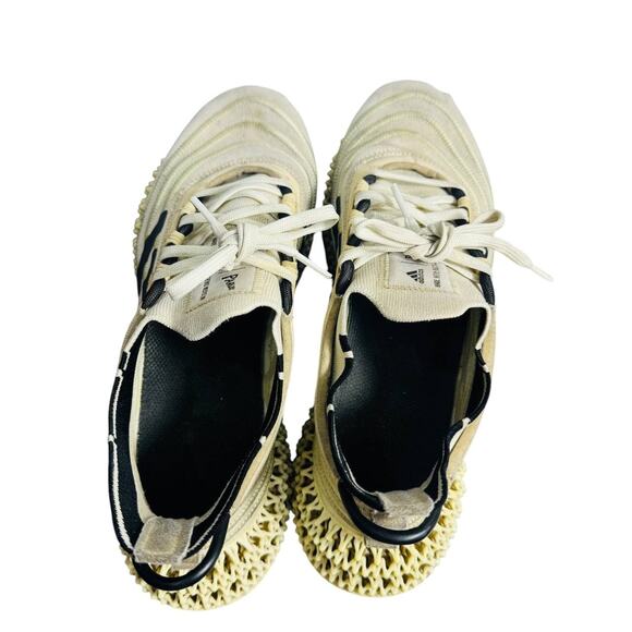Adidas 4DFWD Parley Running Shoes Men’s 10 Cream Black 3D Lattice Sole